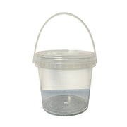 Clear Plastic Bucket with Lid and Handle (1L)