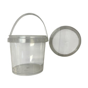 Clear Plastic Bucket with Lid and Handle (1L)