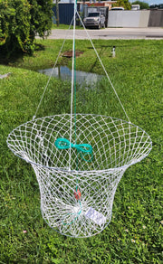 Double ring cotton crab net with float and rope