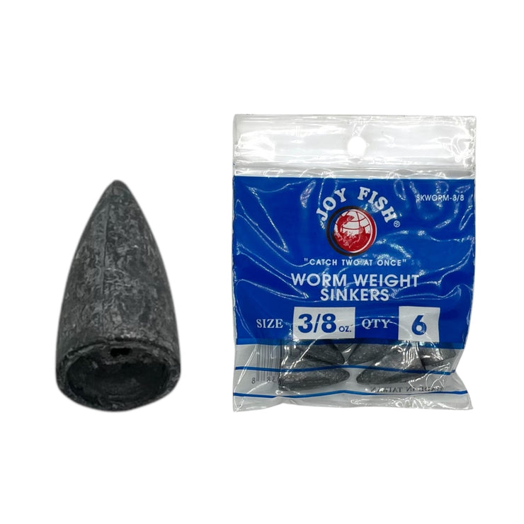 Joy Fish Worm Weight Sinkers - Sold by Single Pack