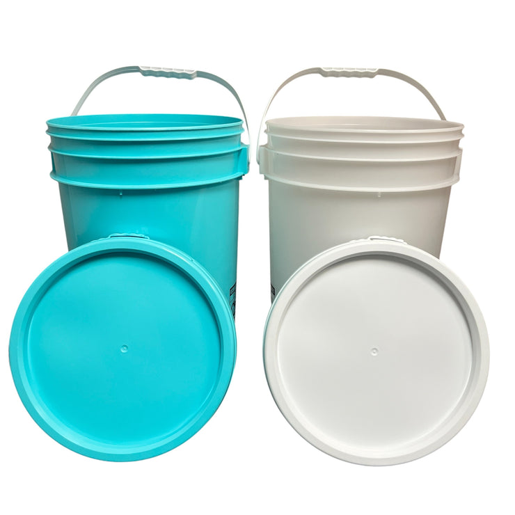 6 Gallon Bucket Plastic Handle with lid Aqua