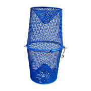 Minnow Trap 3/8"-For crawfish, minnow 3/8" mesh, blue coated metal, 16.5" long, blue