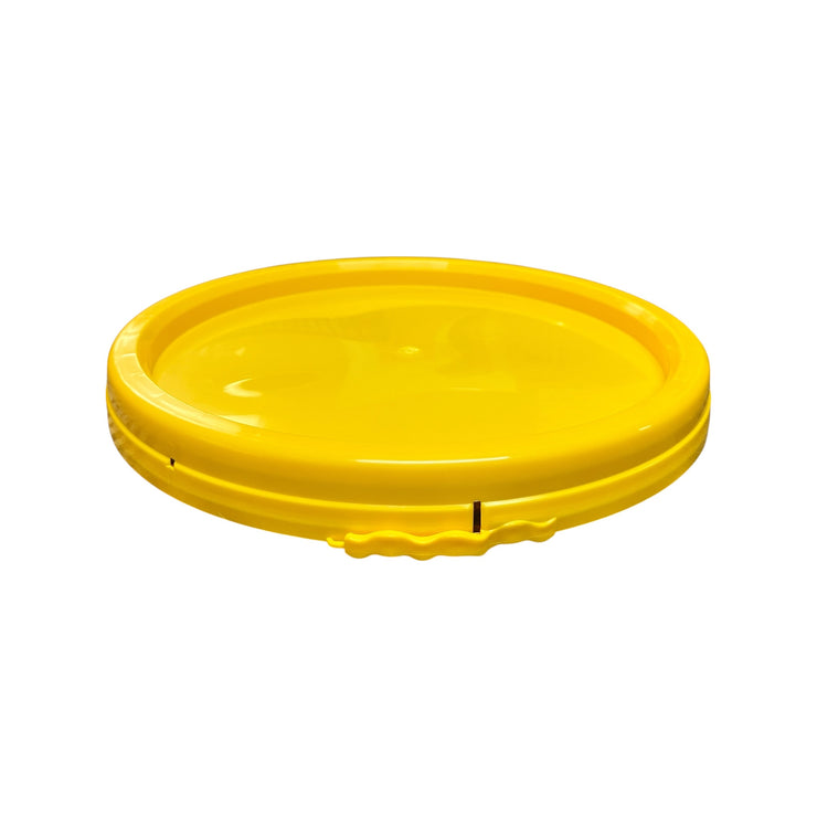 4 Gallon Outdoor Metal Handle Bucket with Lid, Yellow Color