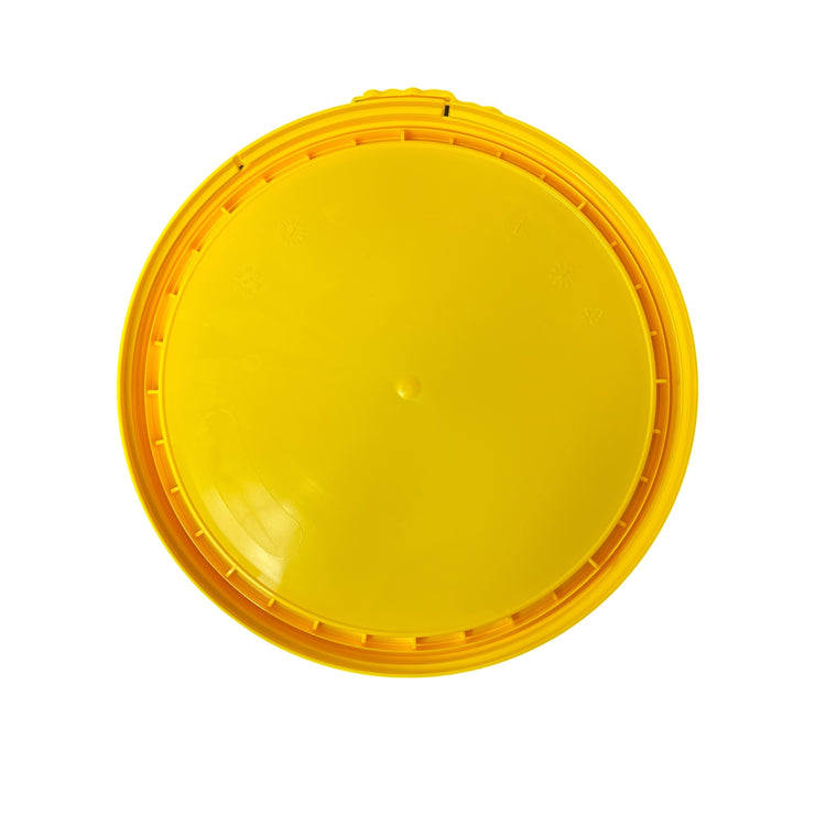 4 Gallon Outdoor Metal Handle Bucket with Lid, Yellow Color
