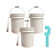 5-Gallon Bucket with Lid – 3 Pack + Bucket Opener Tool