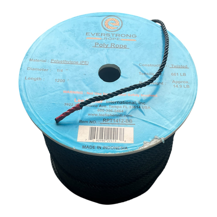 Everstrong 3-Strand Twisted Polyethylene Rope-Medium laid 1200'