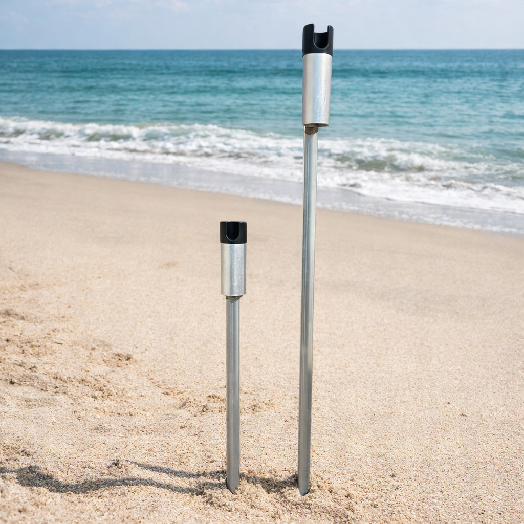 Lee Fisher Sports Aluminum Sand Spike Rod Holder – 28” & 42” Beach Fis
