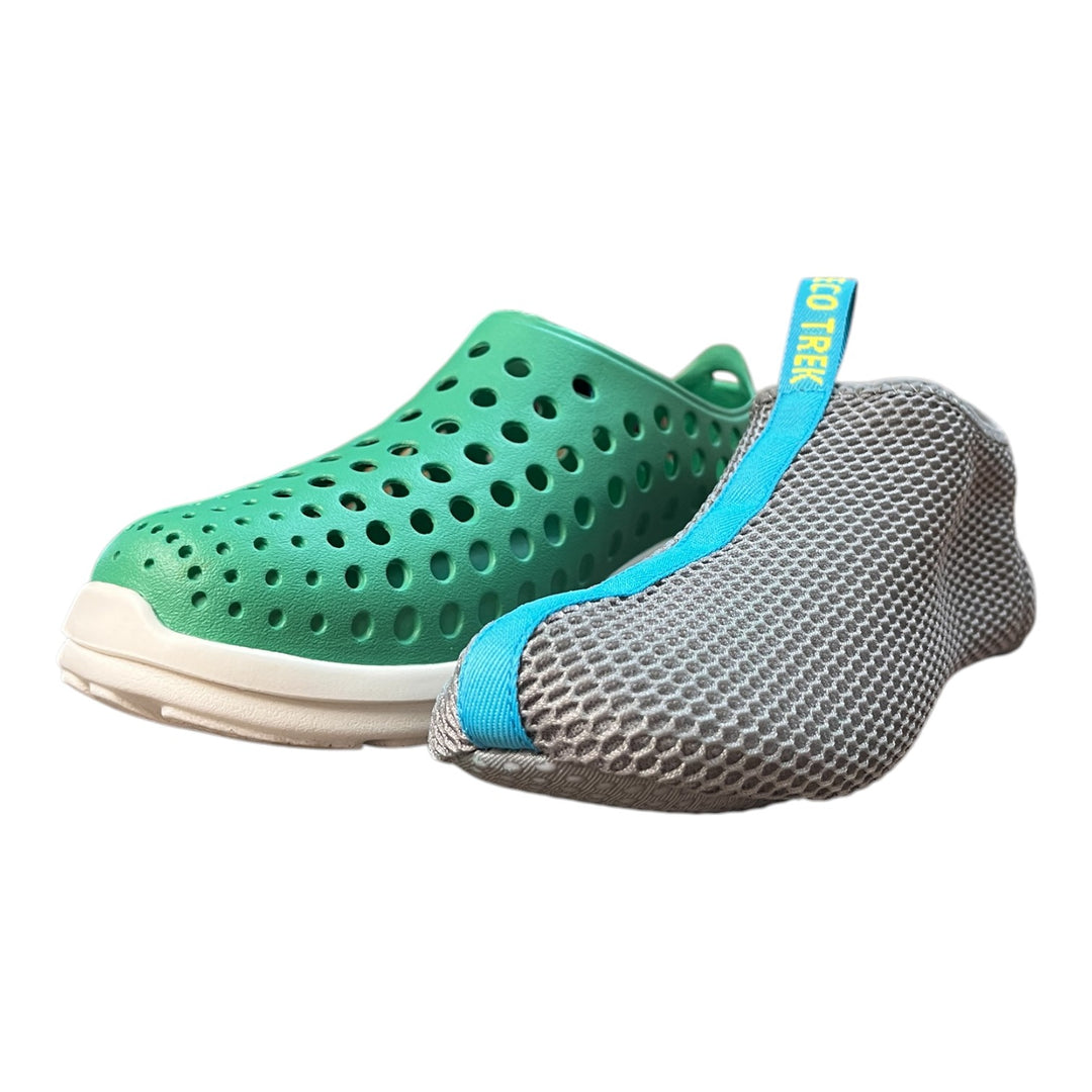 rubber shoes that one can tread water with EcoTrek 3-in-1 Convertible water shoe Green/White / 7