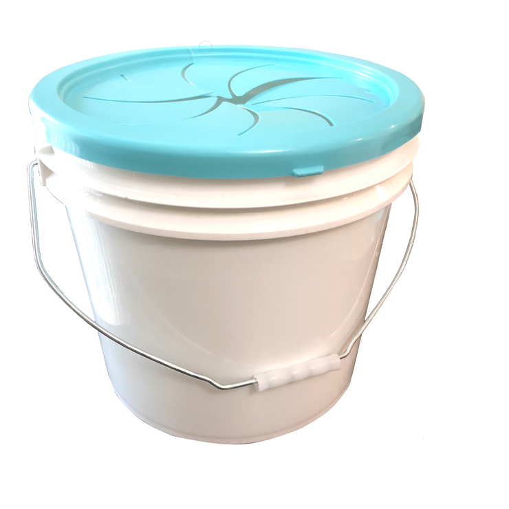 Trash Can - 3.5 Gallon White Bucket with Easy Access Lid ( No cover )