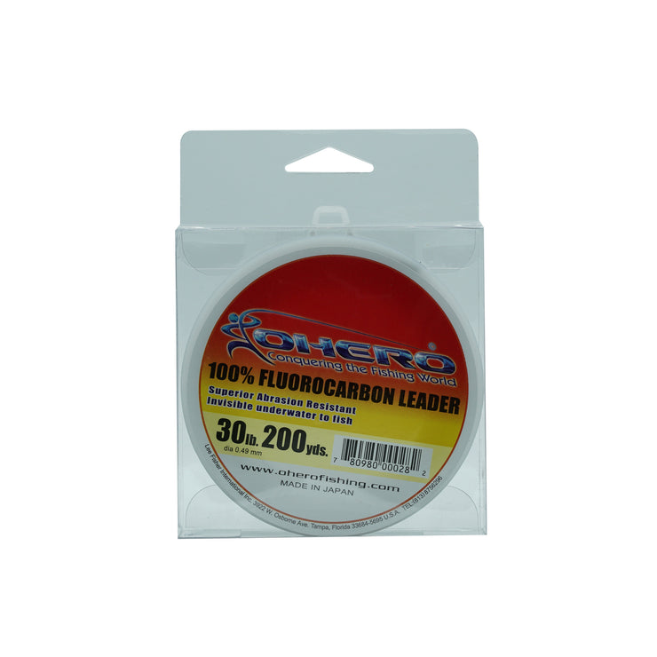 Ohero 100% Fluorocarbon Leader 25 Yard Spool, Size: 40