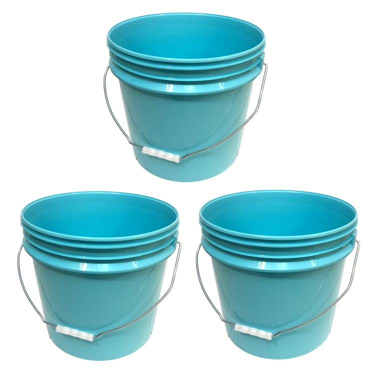 Bucket - Metal Handle without Lid, Aqua