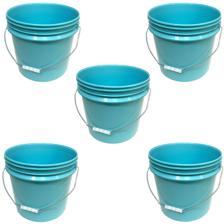 Bucket - Metal Handle without Lid, Aqua