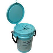 Lee Fisher Sports Bucket Trash Cover with Lid, great for office, home, outdoor activities, Aqua blue