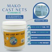 Mako Cast Net - 3/8" Sq. Bait Mesh