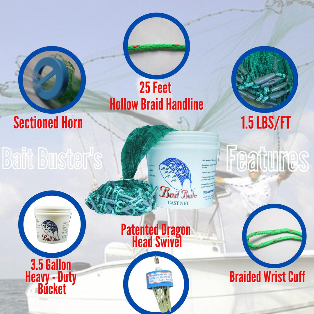 1:48 scale fish net Bait Buster Mullet Net - 1-1/4" Sq. Mesh